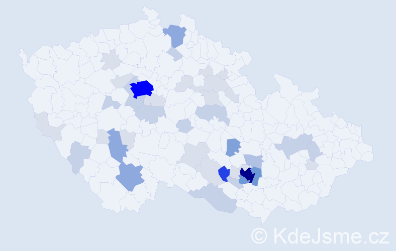 Příjmení: 'Sázavská', počet výskytů 124 v celé ČR
