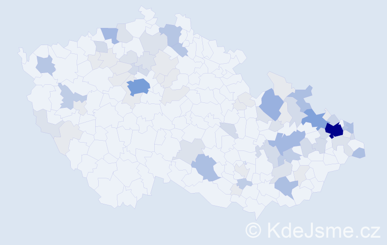 Příjmení: 'Hajduková', počet výskytů 252 v celé ČR