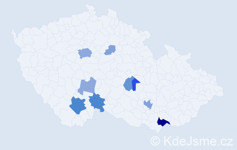 Příjmení: 'Ohrazdová', počet výskytů 30 v celé ČR