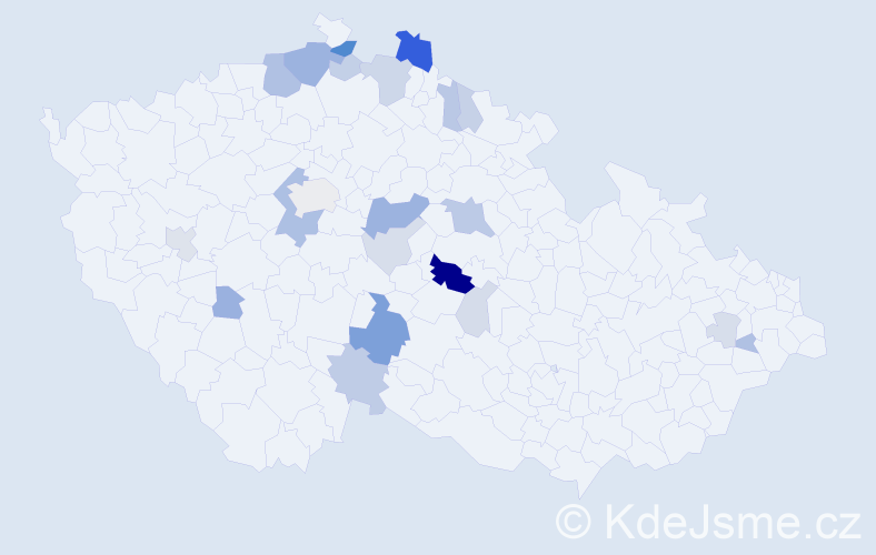 Příjmení: 'Cimpl', počet výskytů 67 v celé ČR