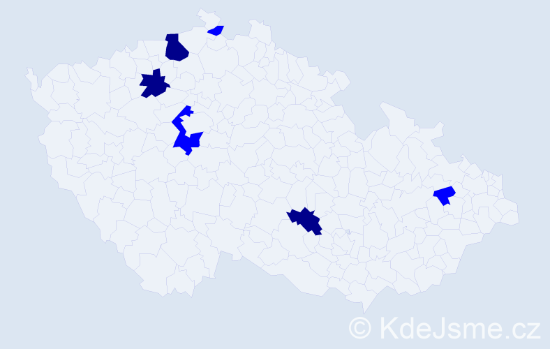 Příjmení: 'Tautermanová', počet výskytů 9 v celé ČR