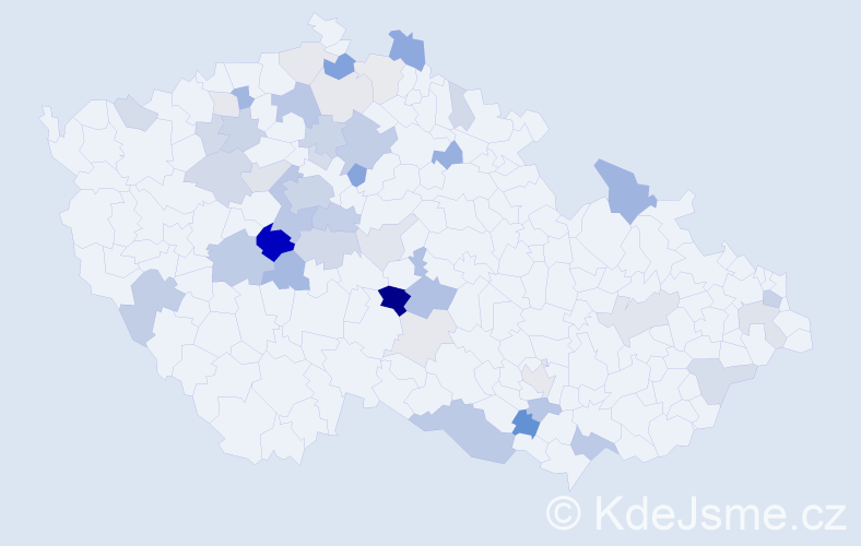 Příjmení: 'Čeleda', počet výskytů 148 v celé ČR