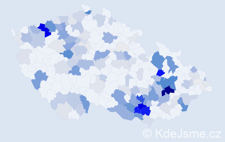 Příjmení: 'Bartl', počet výskytů 611 v celé ČR