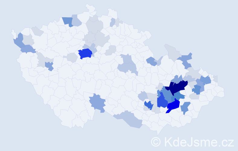Příjmení: 'Derková', počet výskytů 176 v celé ČR