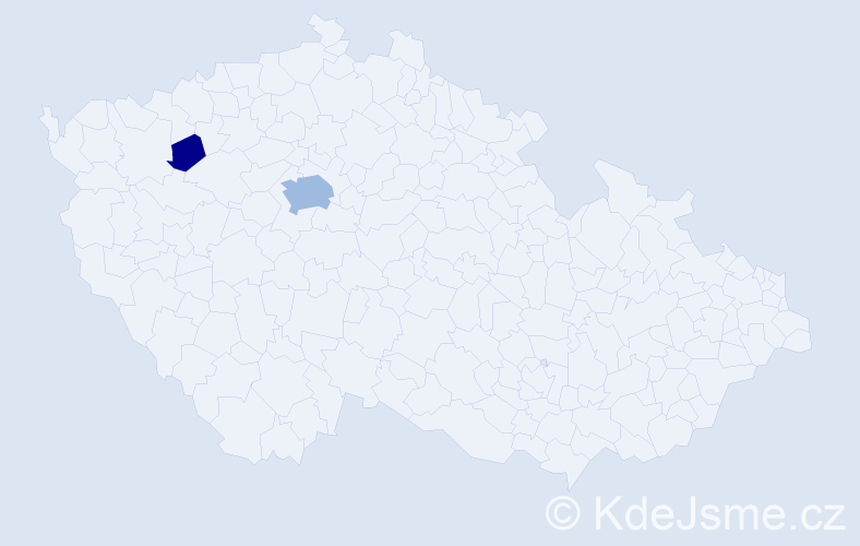 Příjmení: 'Tarčinec', počet výskytů 5 v celé ČR