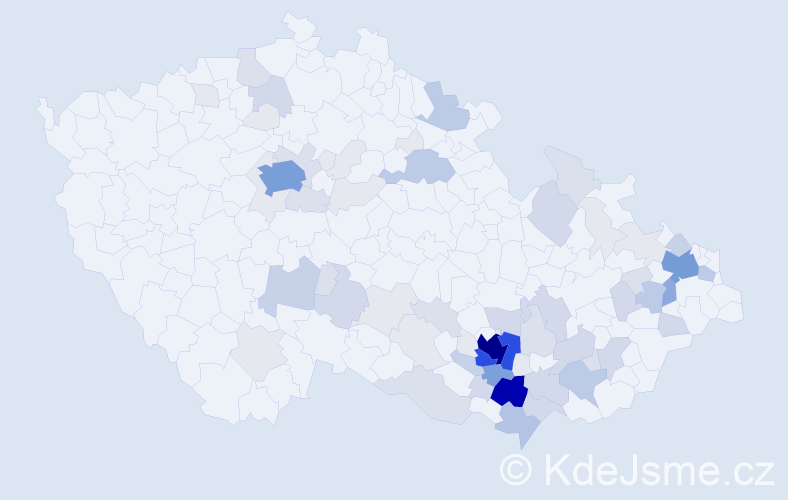 Příjmení: 'Mrkvicová', počet výskytů 287 v celé ČR
