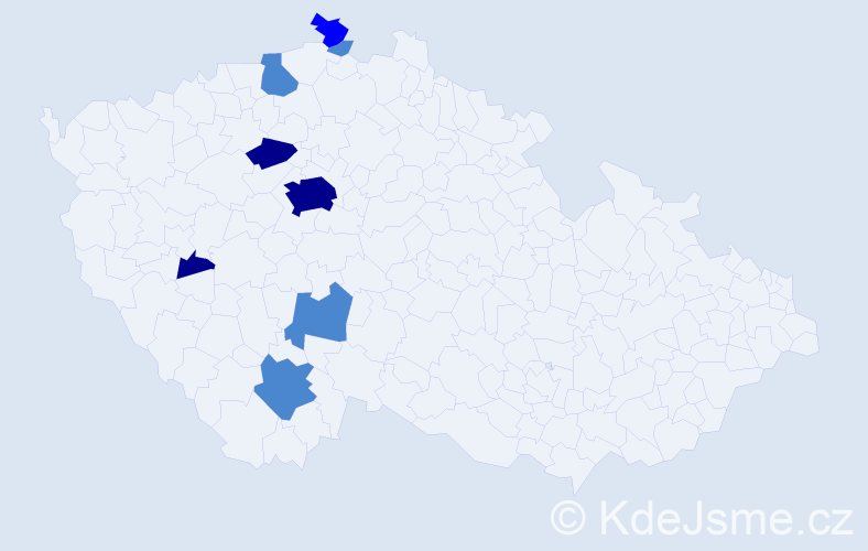 Příjmení: 'Tikalská', počet výskytů 15 v celé ČR