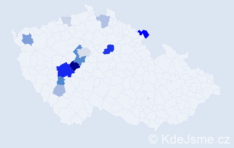 Příjmení: 'Krajská', počet výskytů 34 v celé ČR
