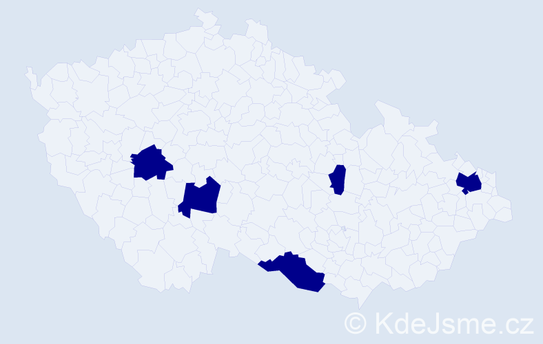 Příjmení: 'Šušolová', počet výskytů 5 v celé ČR