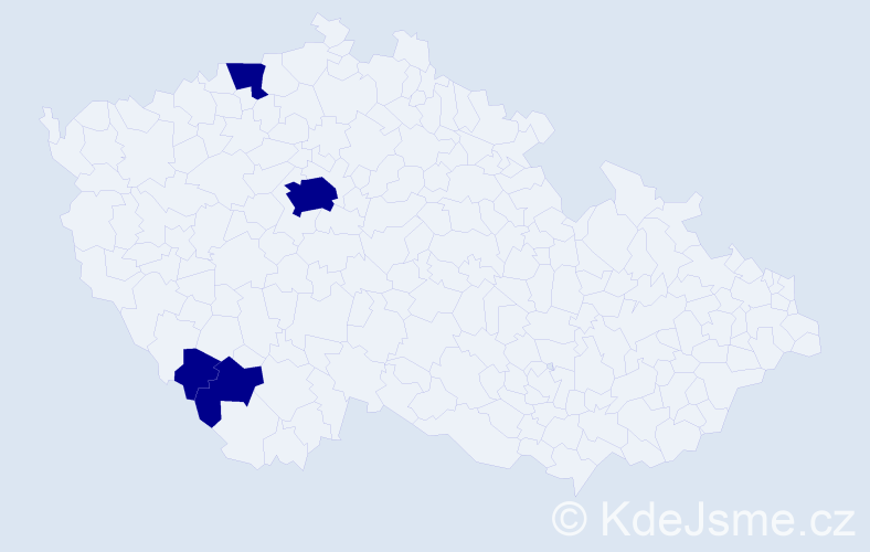 Příjmení: 'Dolinka', počet výskytů 4 v celé ČR