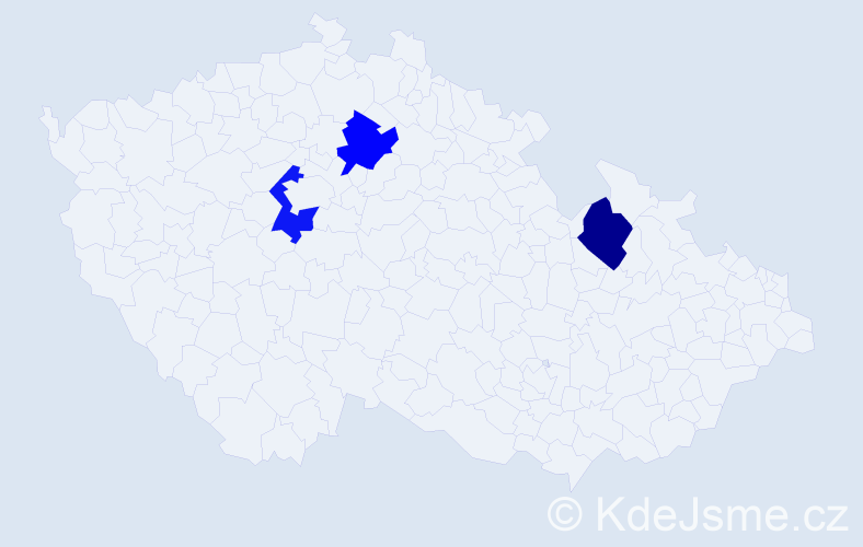Příjmení: 'Kopecky', počet výskytů 3 v celé ČR