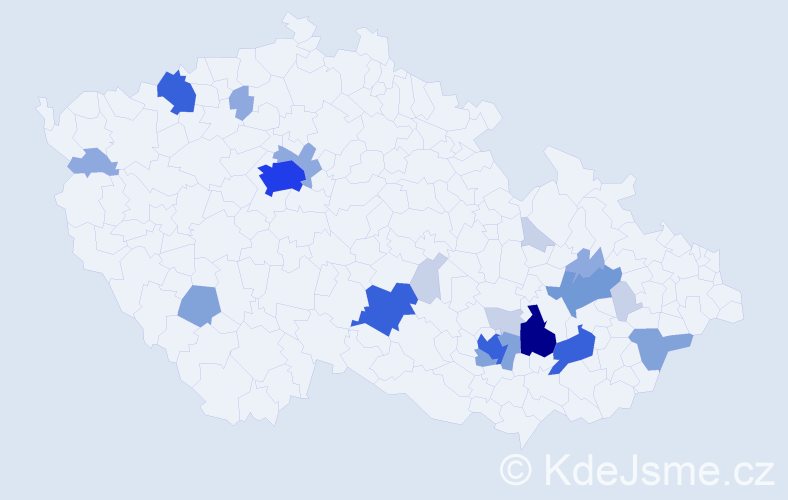 Příjmení: 'Meitner', počet výskytů 73 v celé ČR