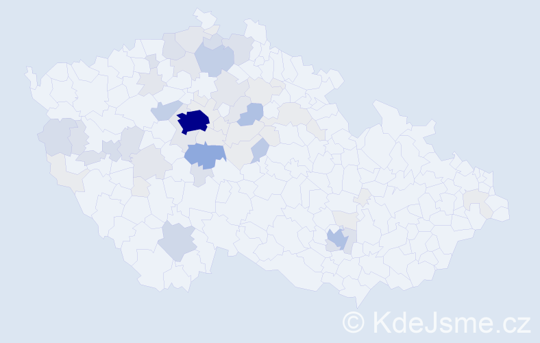 Příjmení: 'Šebor', počet výskytů 205 v celé ČR