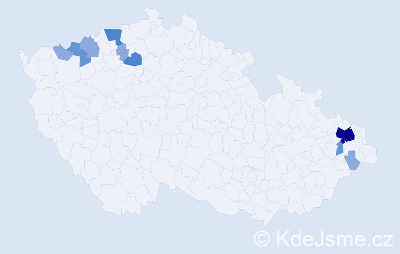 Příjmení: 'Teichert', počet výskytů 26 v celé ČR