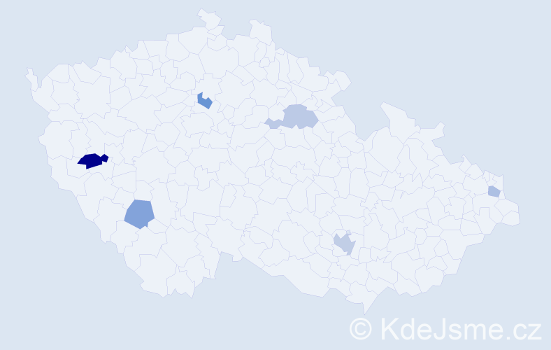 Příjmení: 'Hašanová', počet výskytů 8 v celé ČR