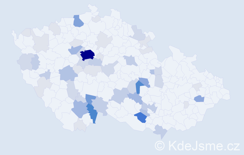 Příjmení: 'Kocanda', počet výskytů 197 v celé ČR