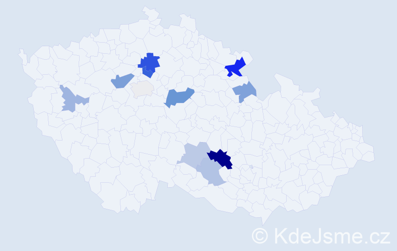Příjmení: 'Lír', počet výskytů 25 v celé ČR