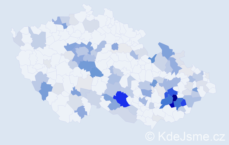 Příjmení: 'Bartíková', počet výskytů 395 v celé ČR