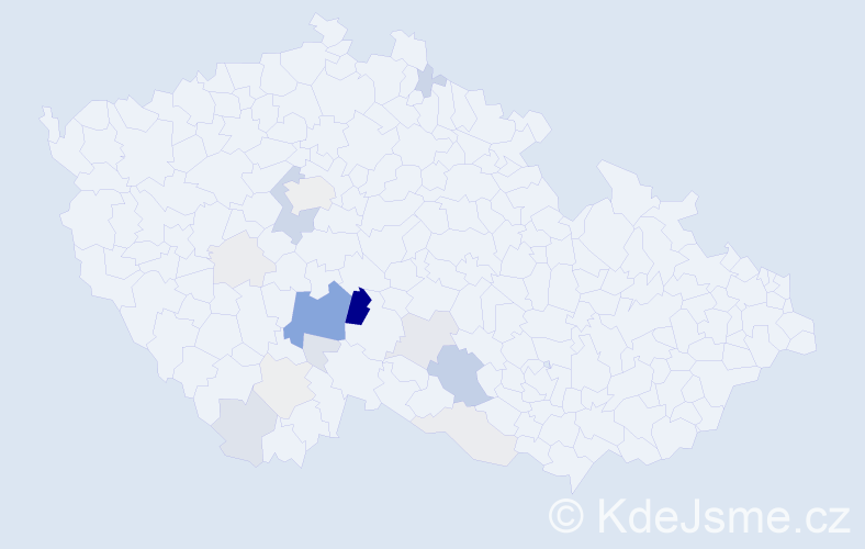 Příjmení: 'Tenkl', počet výskytů 66 v celé ČR