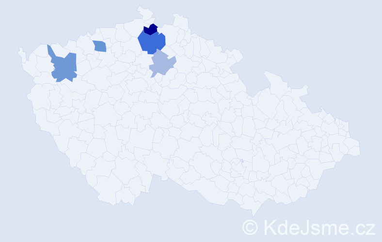 Příjmení: 'Freierová', počet výskytů 10 v celé ČR