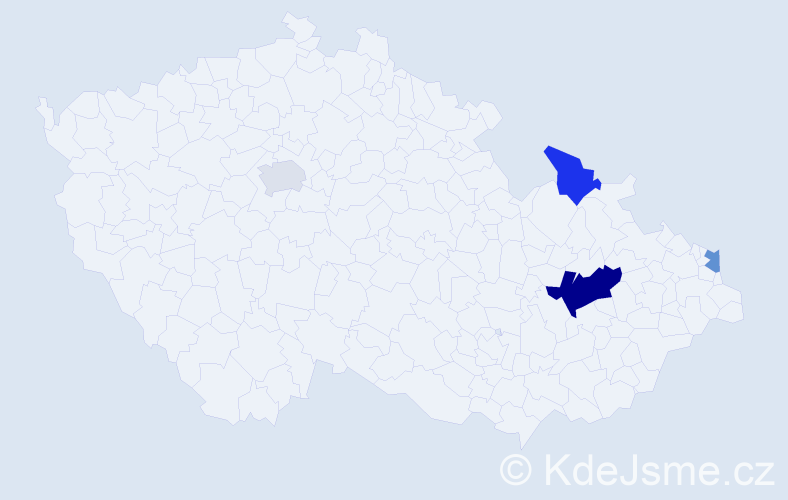 Příjmení: 'Rendárová', počet výskytů 7 v celé ČR