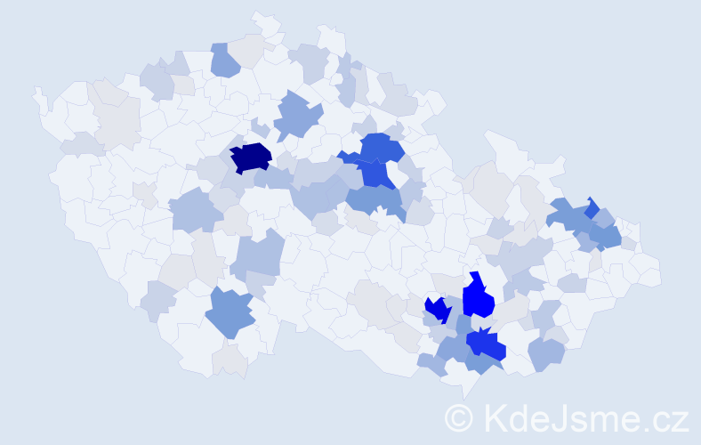 Příjmení: 'Kramář', počet výskytů 452 v celé ČR