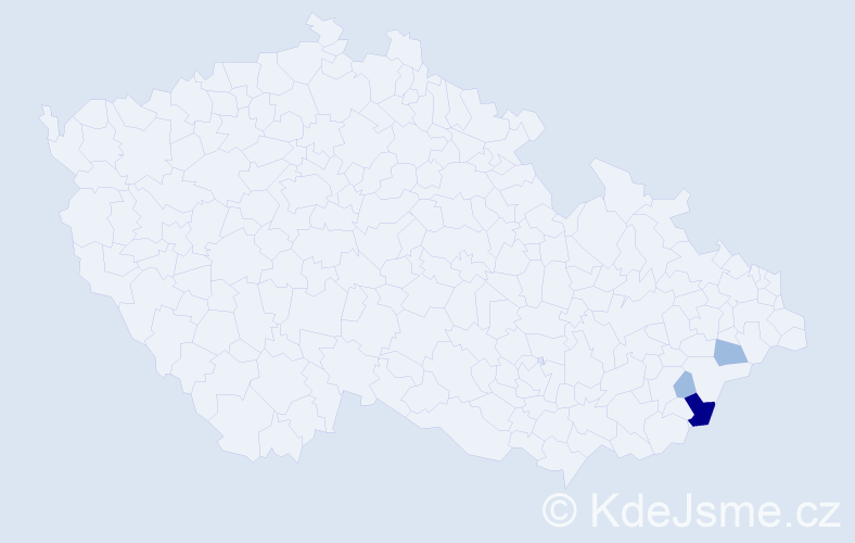 Příjmení: 'Strbák', počet výskytů 6 v celé ČR