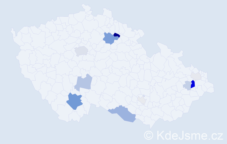 Příjmení: 'Vazdová', počet výskytů 36 v celé ČR