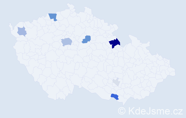 Příjmení: 'Smirnova', počet výskytů 18 v celé ČR