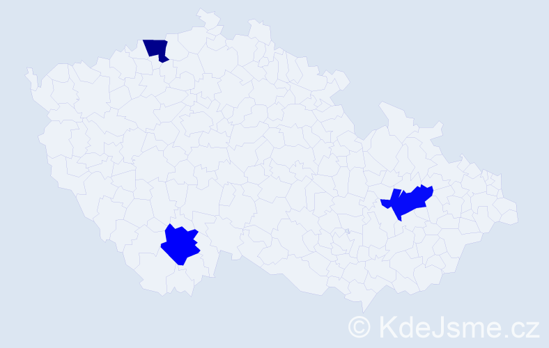 Příjmení: 'Launay', počet výskytů 3 v celé ČR