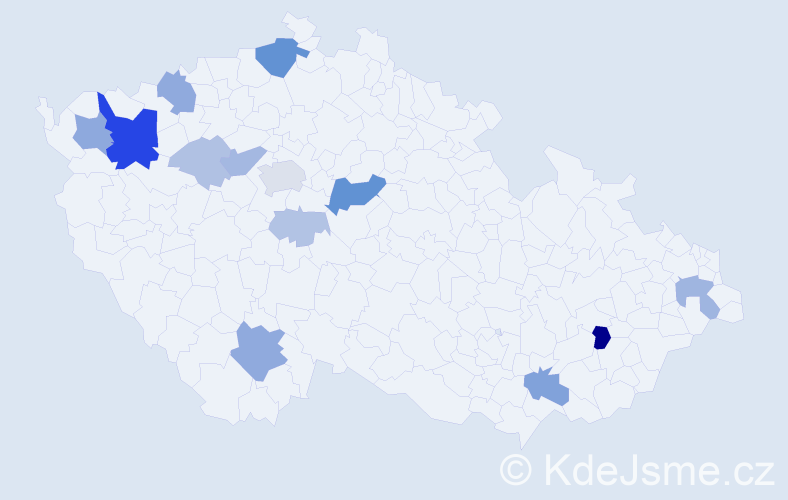 Příjmení: 'Rákošová', počet výskytů 37 v celé ČR