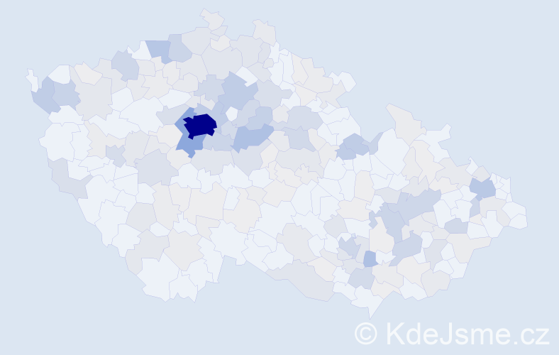 Příjmení: 'Borovička', počet výskytů 861 v celé ČR
