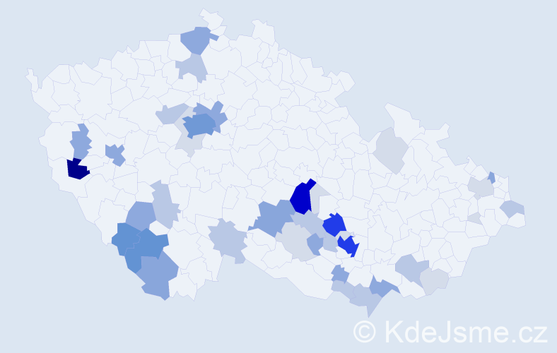 Příjmení: 'Matulka', počet výskytů 142 v celé ČR