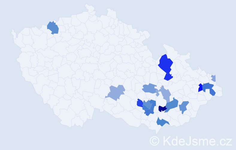 Příjmení: 'Kazlepková', počet výskytů 32 v celé ČR