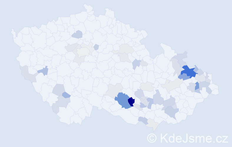 Příjmení: 'Matějek', počet výskytů 221 v celé ČR