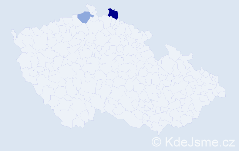 Příjmení: 'Perončíková', počet výskytů 8 v celé ČR