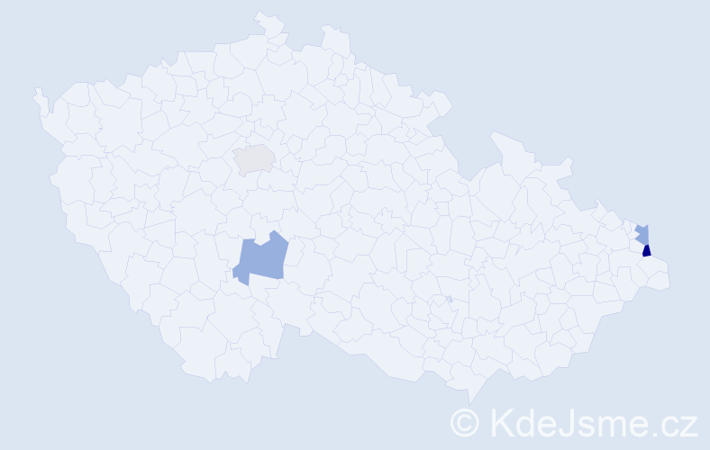 Příjmení: 'Mirowski', počet výskytů 5 v celé ČR