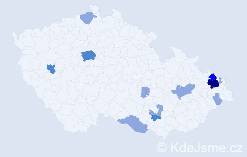 Příjmení: 'Gruška', počet výskytů 22 v celé ČR