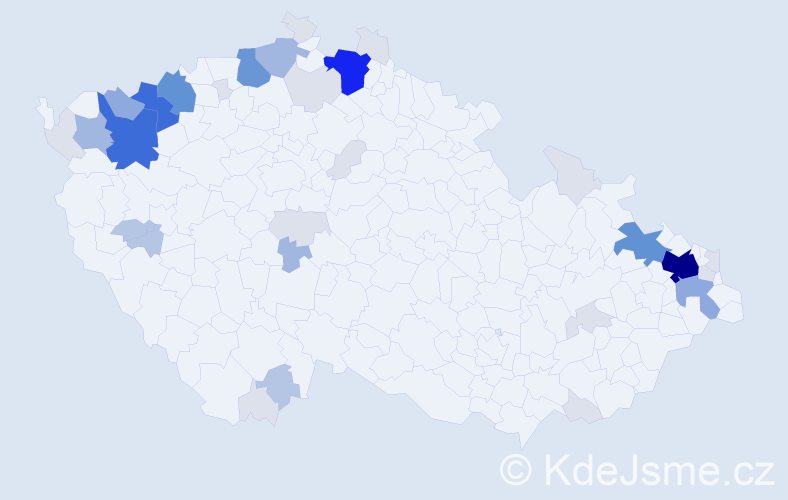 Příjmení: 'Šugar', počet výskytů 144 v celé ČR