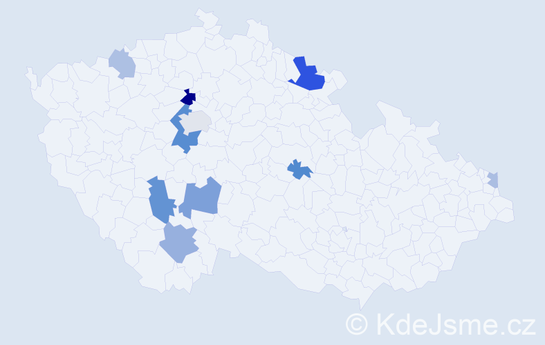 Příjmení: 'Schánilová', počet výskytů 22 v celé ČR