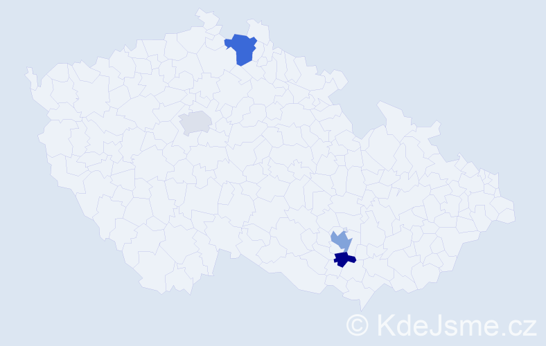 Příjmení: 'Prychyna', počet výskytů 6 v celé ČR