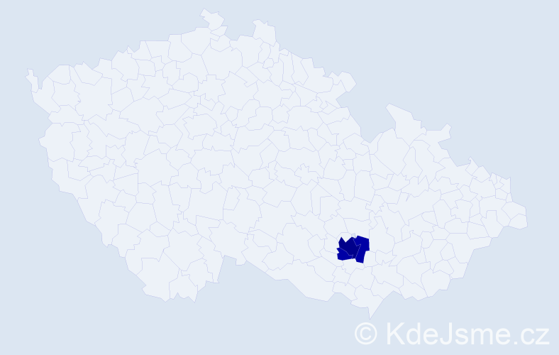 Příjmení: 'Kutej', počet výskytů 5 v celé ČR