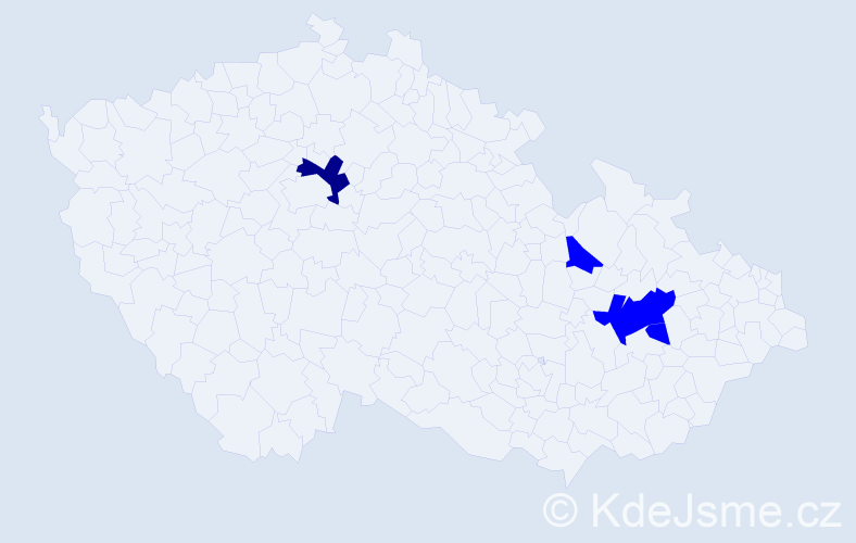 Příjmení: 'Kobek', počet výskytů 5 v celé ČR