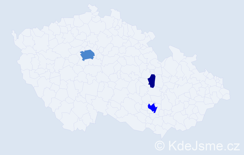 Příjmení: 'Tetek', počet výskytů 6 v celé ČR