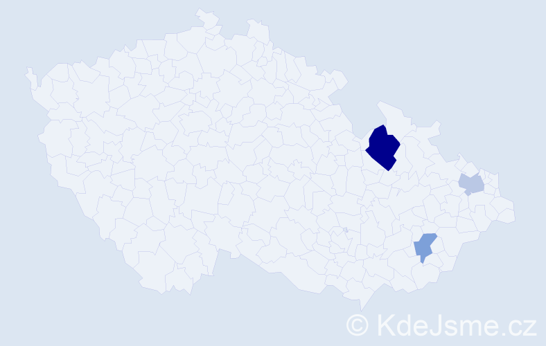 Příjmení: 'Brunec', počet výskytů 5 v celé ČR