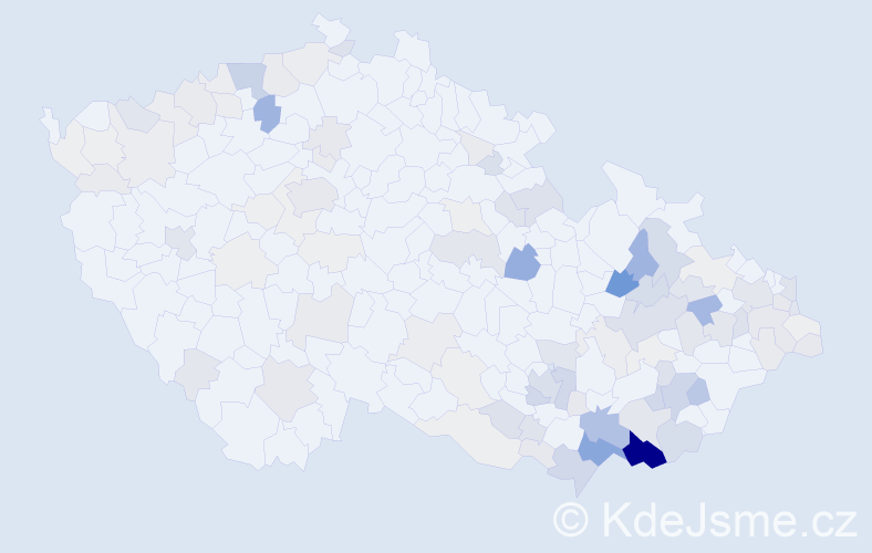Příjmení: 'Bačíková', počet výskytů 441 v celé ČR