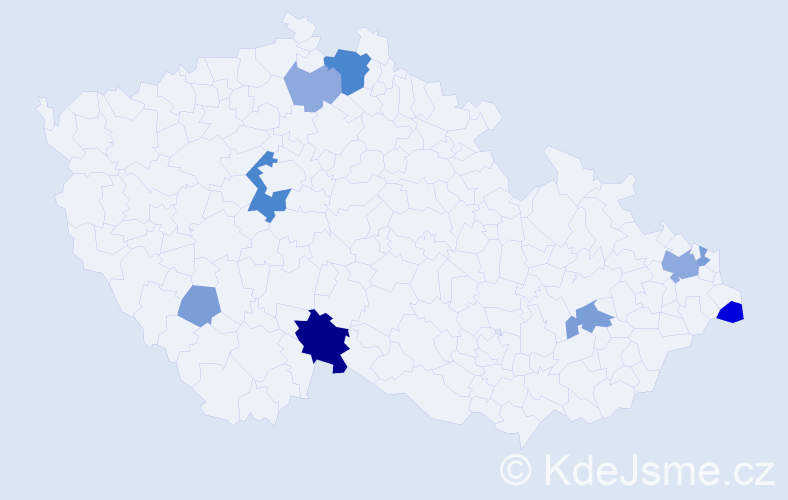 Příjmení: 'Didek', počet výskytů 27 v celé ČR