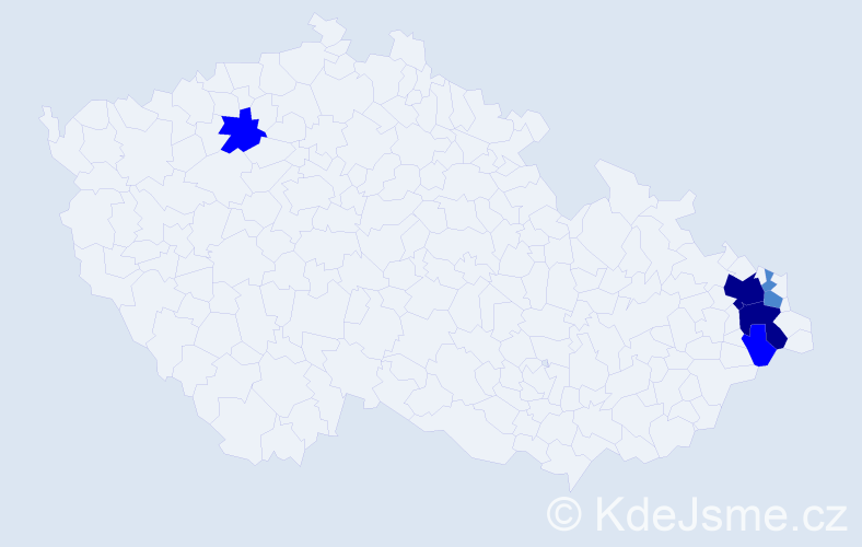 Příjmení: 'Čelinský', počet výskytů 12 v celé ČR