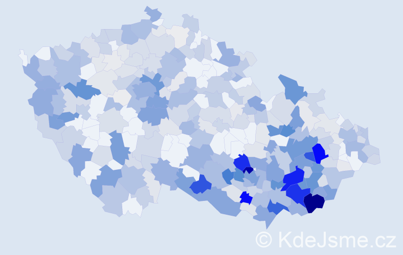 Příjmení: 'Králíková', počet výskytů 1723 v celé ČR