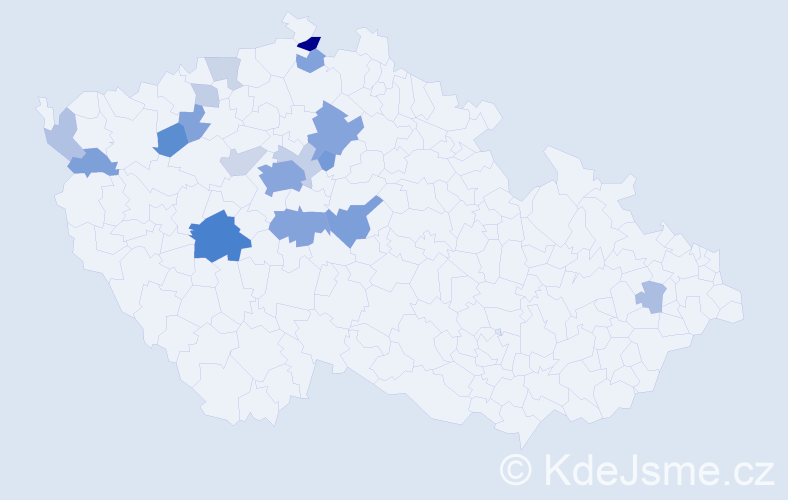 Příjmení: 'Vohanka', počet výskytů 48 v celé ČR